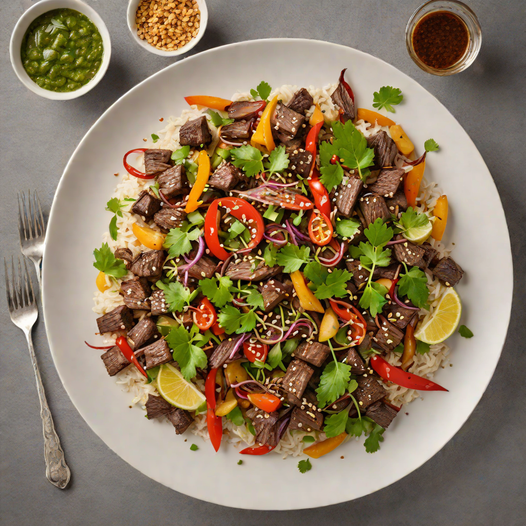 Kangaroo Stir-Fry with Native Finger Lime and Ginger