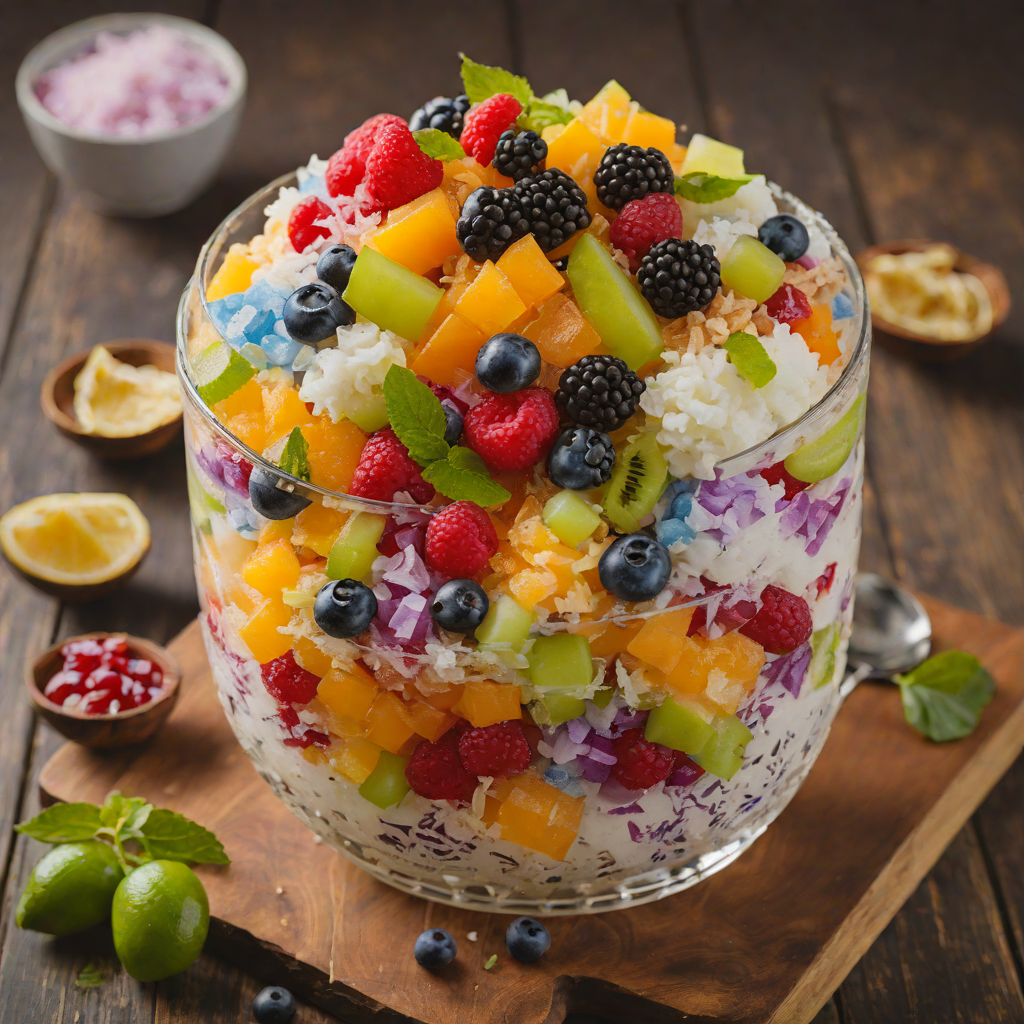 Halo-Halo Layered Shaved Ice with Sweet Beans and Fruit