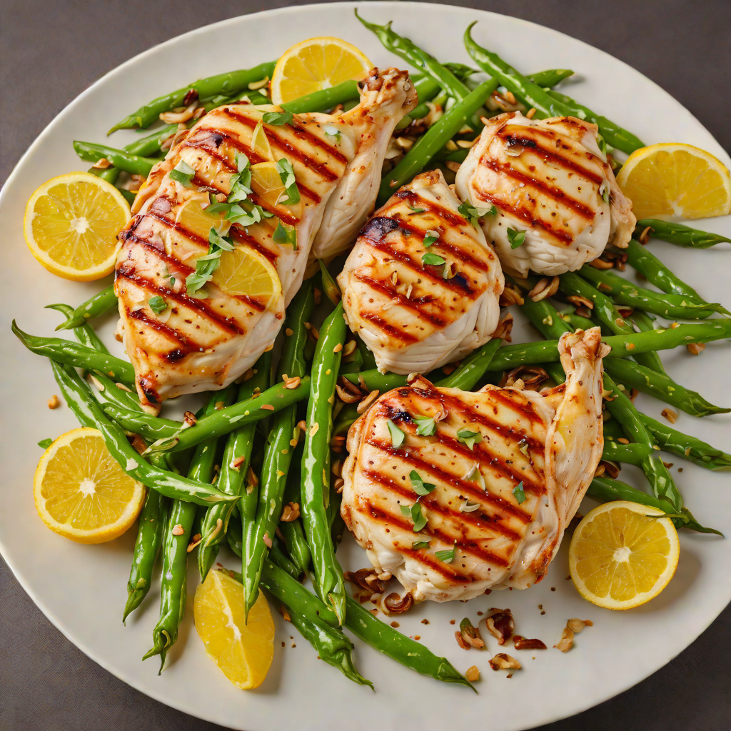 Grilled Citrus-Marinated Chicken with Charred Green Beans