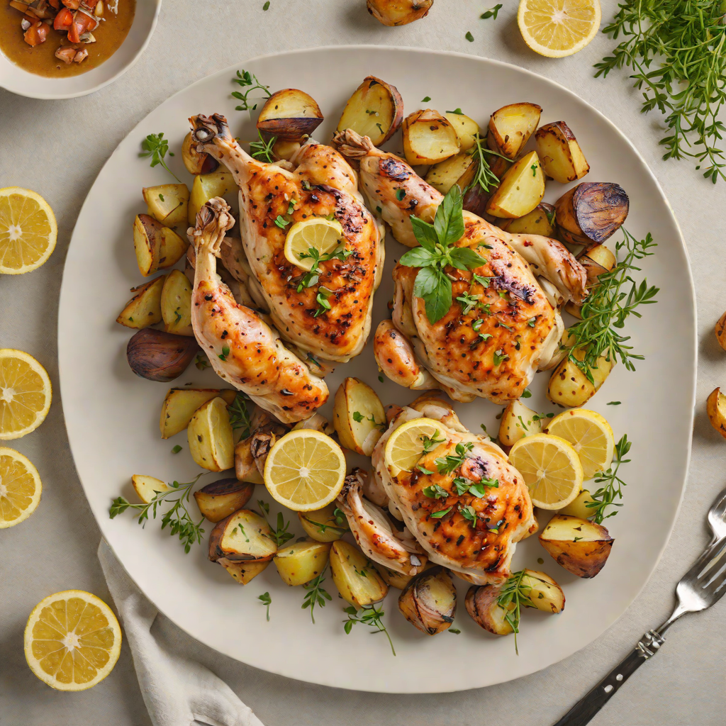 Stovetop Lemon-Garlic Chicken with Roasted Potatoes