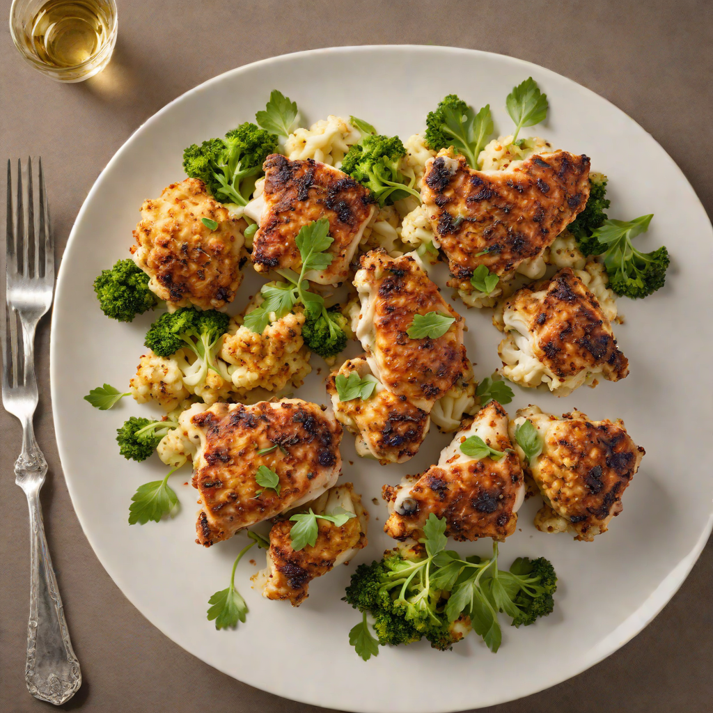 Baked Herb-Crusted Chicken Thighs with Roasted Cauliflower