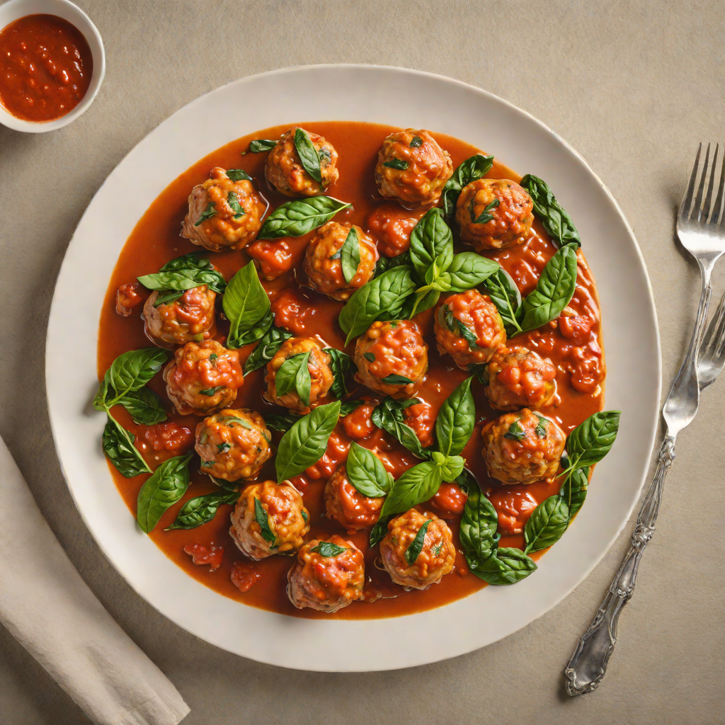 Cheese-Stuffed Meatballs with Spinach and Tomato Sauce