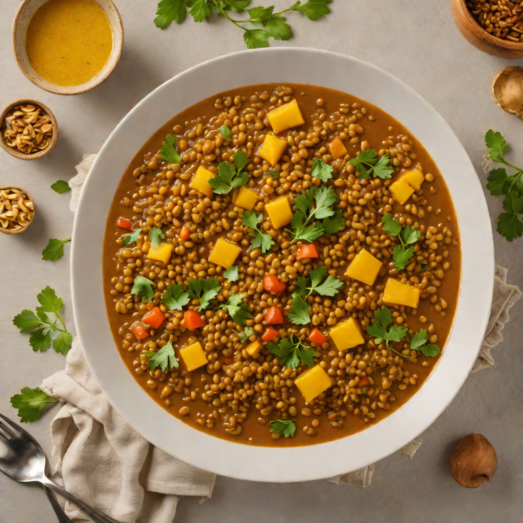 Ethiopian Lentil Alicha Stew with Turmeric and Ginger