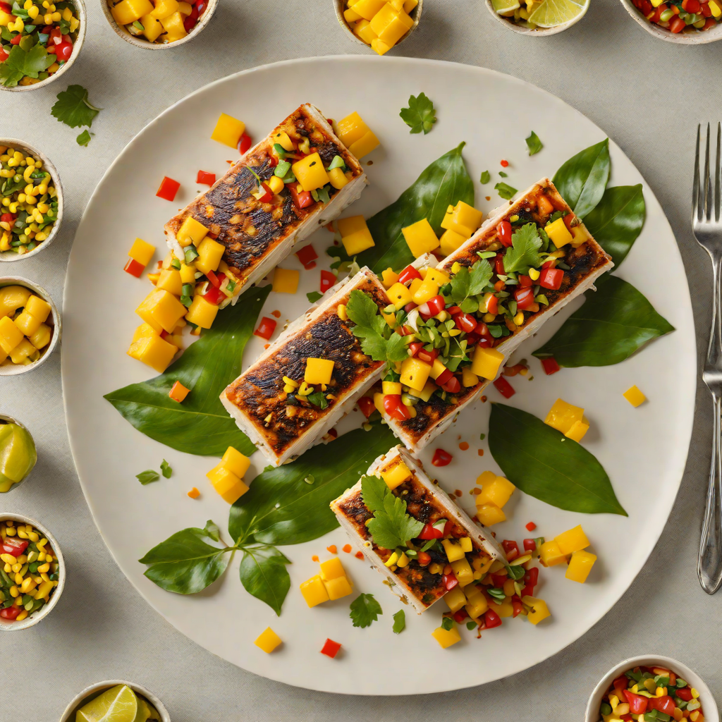 Charred Banana Leaf-Wrapped Mahi Mahi with Mango Salsa