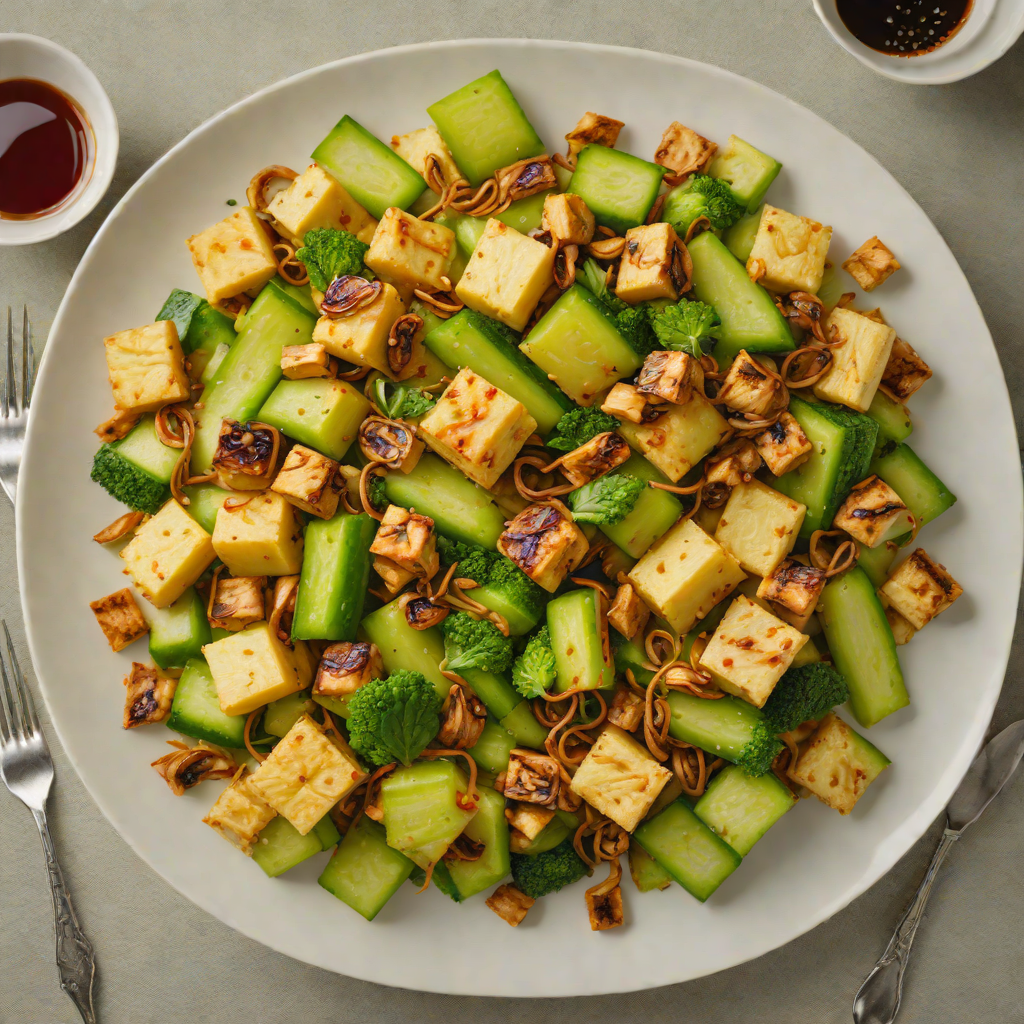 Pan-Seared Bitter Melon and Tofu Stir Fry