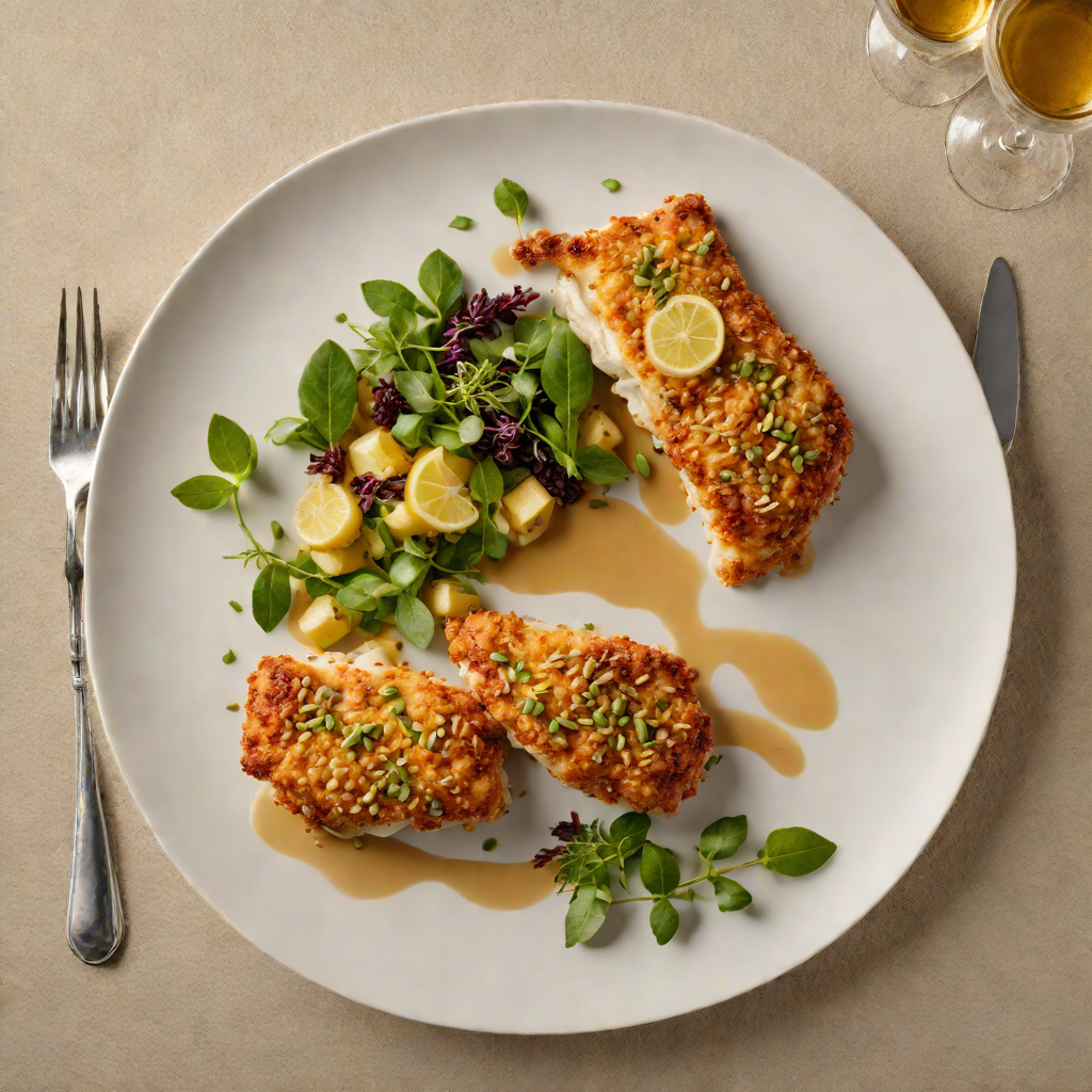 Macadamia-Crusted Chicken with Wattleseed and Lemon Myrtle Glaze