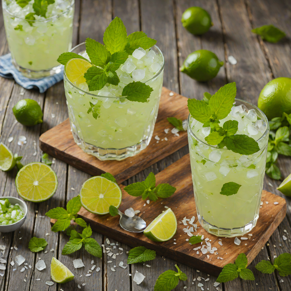 White Rum Mojito Granita with Fresh Mint