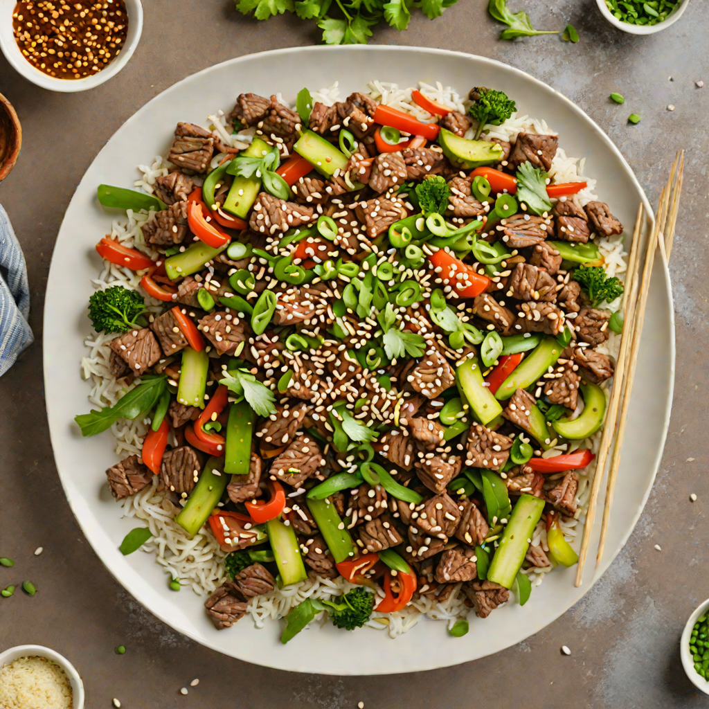 Low-Carb Korean Beef Stir-Fry with Sesame and Scallions