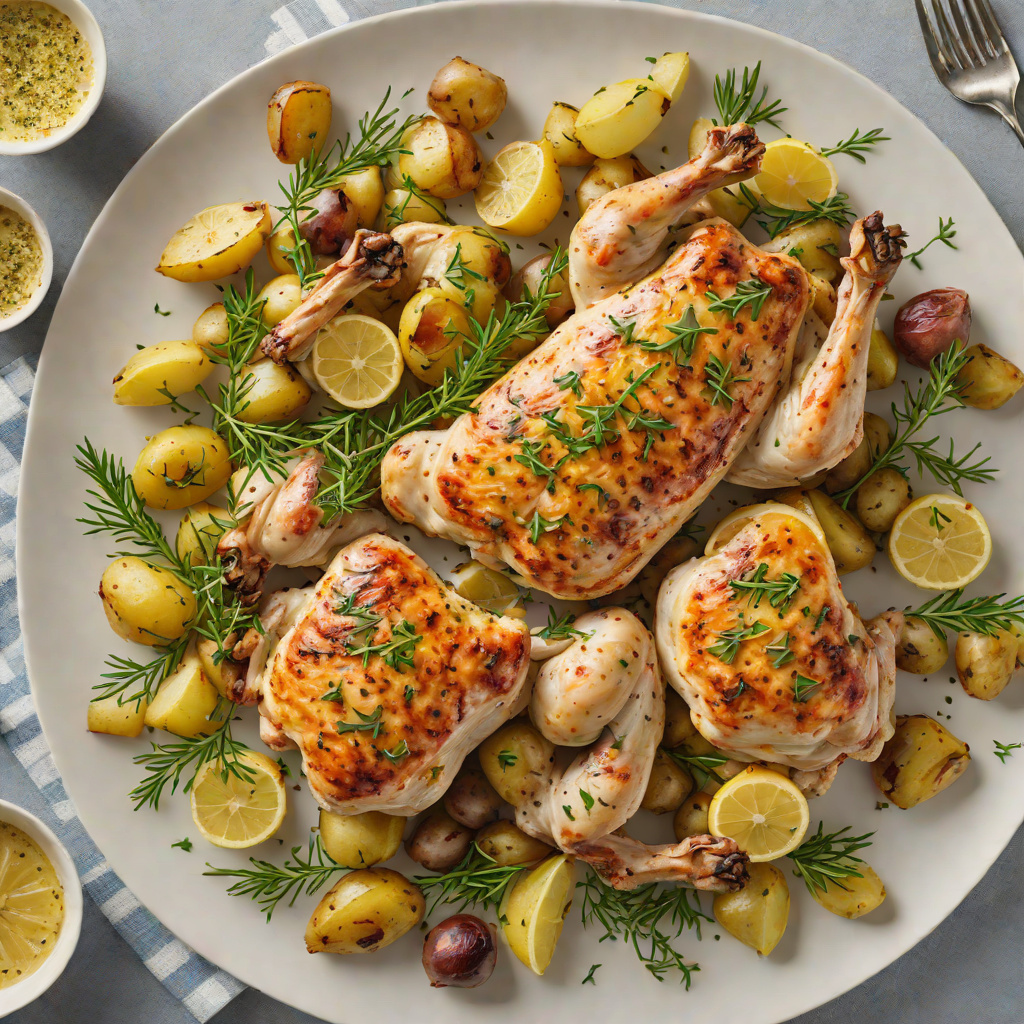 One-Pan Roasted Lemon Thyme Chicken with Baby Potatoes
