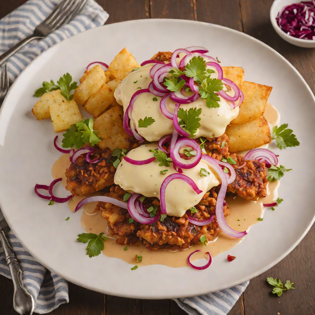 Dominican-Inspired Mangu with Sautéed Red Onions and Queso Frito