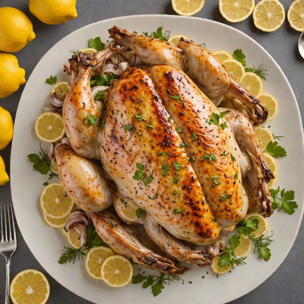 Slow-Roasted Beachside Lemon Garlic Whole Chicken