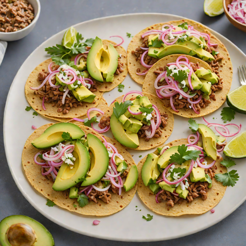 Quick Tostadas with Refried Beans, Avocado, and Pickled Red Onion