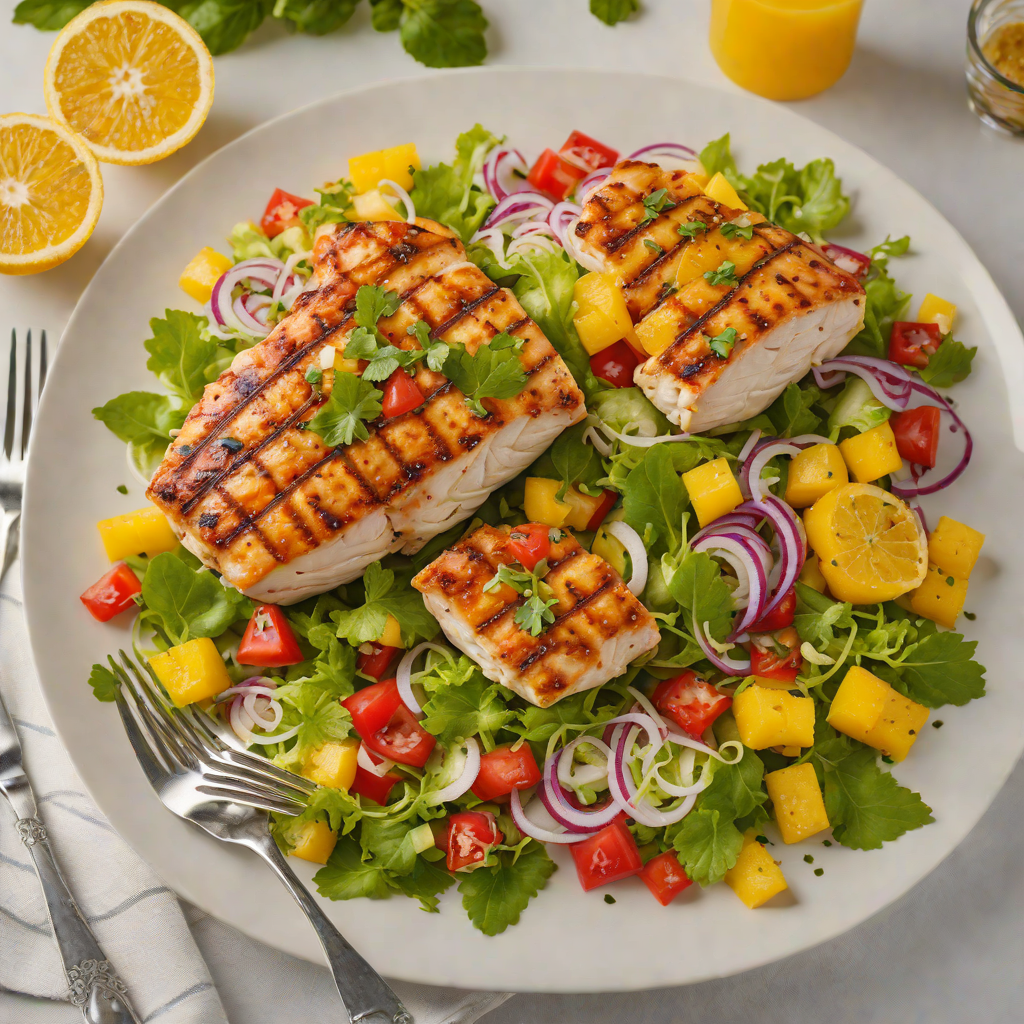 Grilled Citrus-Marinated Chicken with Tropical Salad