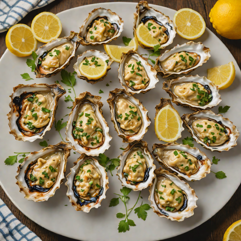 Grilled Gulf Oysters with Lemon Garlic Butter