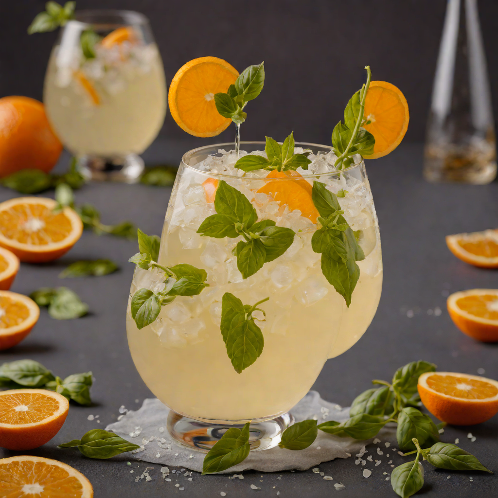 Orange-Basil Gin Fizz with Elderflower
