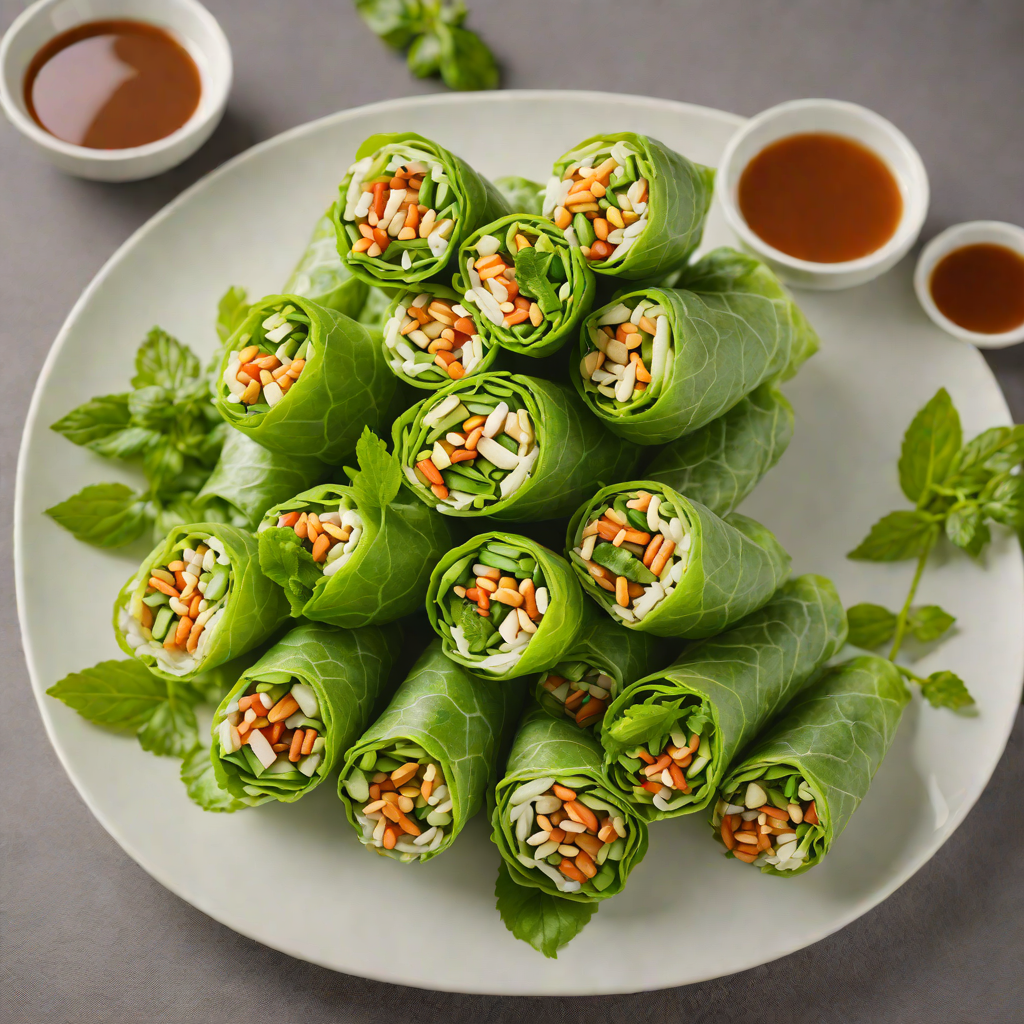 Hidden Basil and Lime Summer Rolls with Peanut Dipping Sauce
