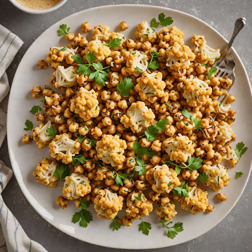 Maple-Tahini Roasted Cauliflower and Chickpeas