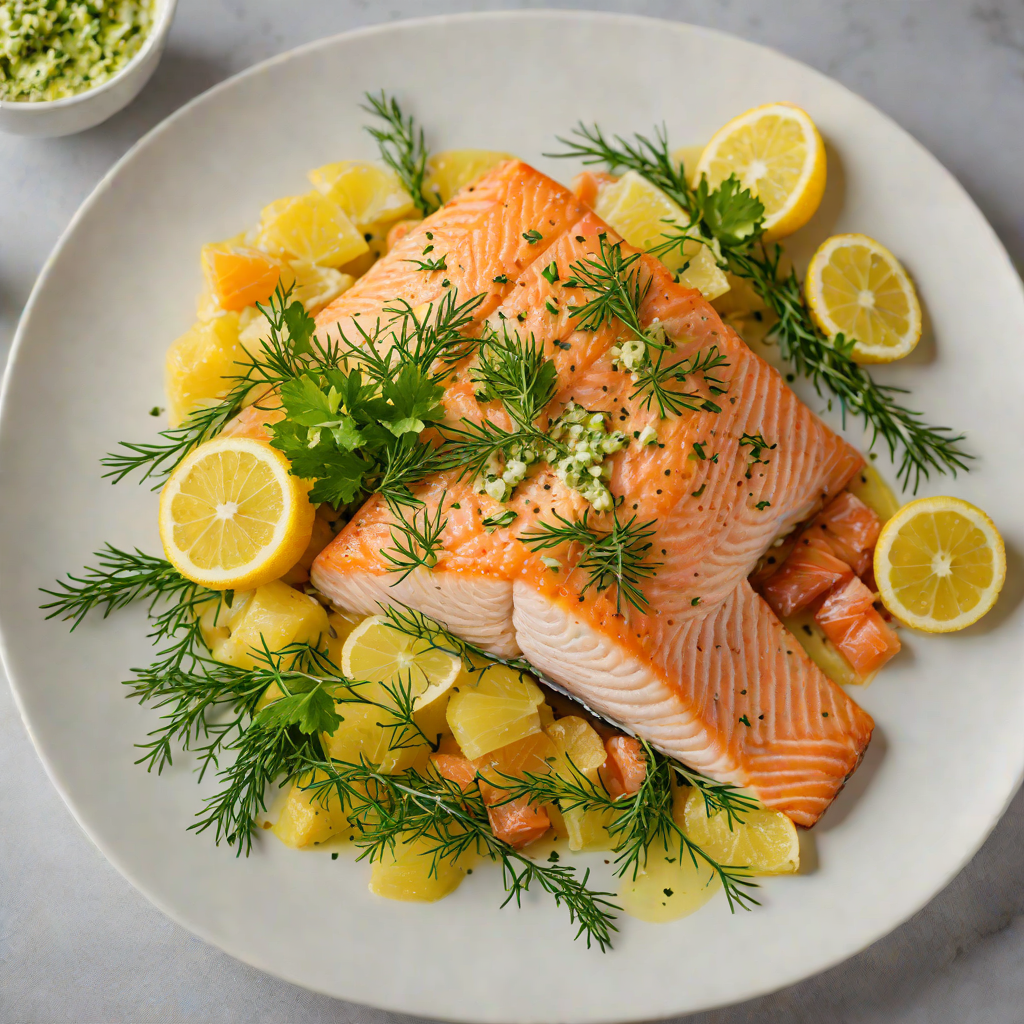 Pan-Roasted Salmon with Citrus and Dill Butter Sauce