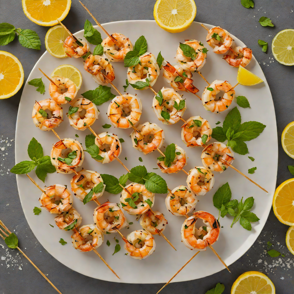 Citrus-Marinated Grilled Shrimp Skewers with Mint