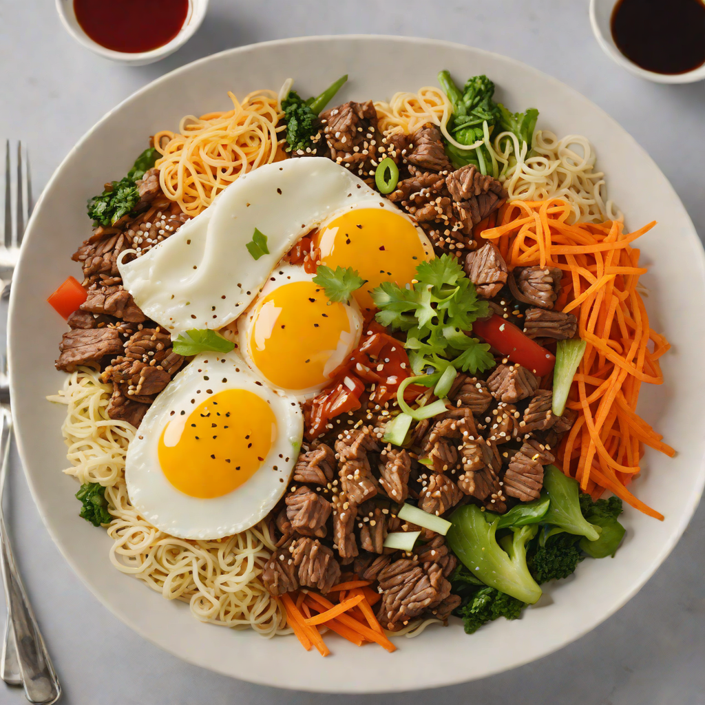 Korean-Inspired Beef Bibimbap with Gochujang Sauce
