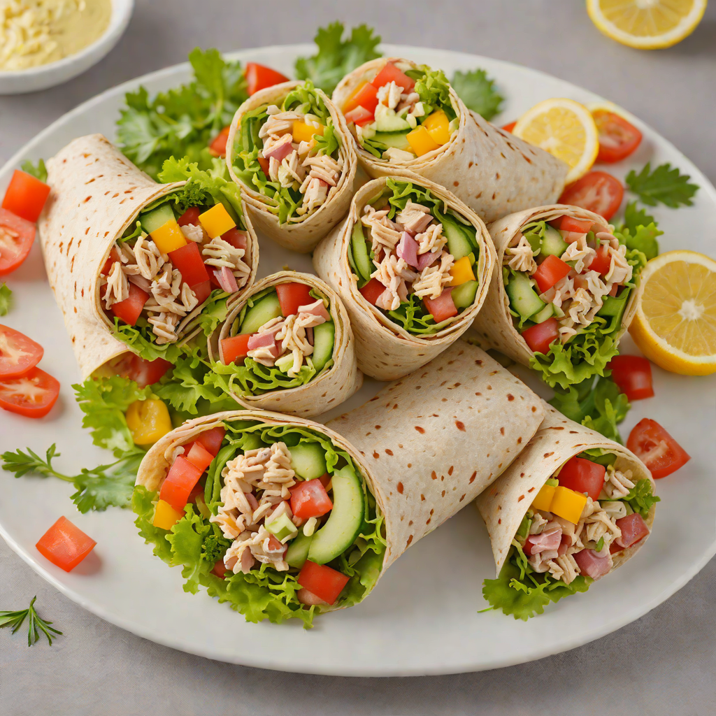 Lemon-Dill Tuna Salad Wraps with Crisp Veggies