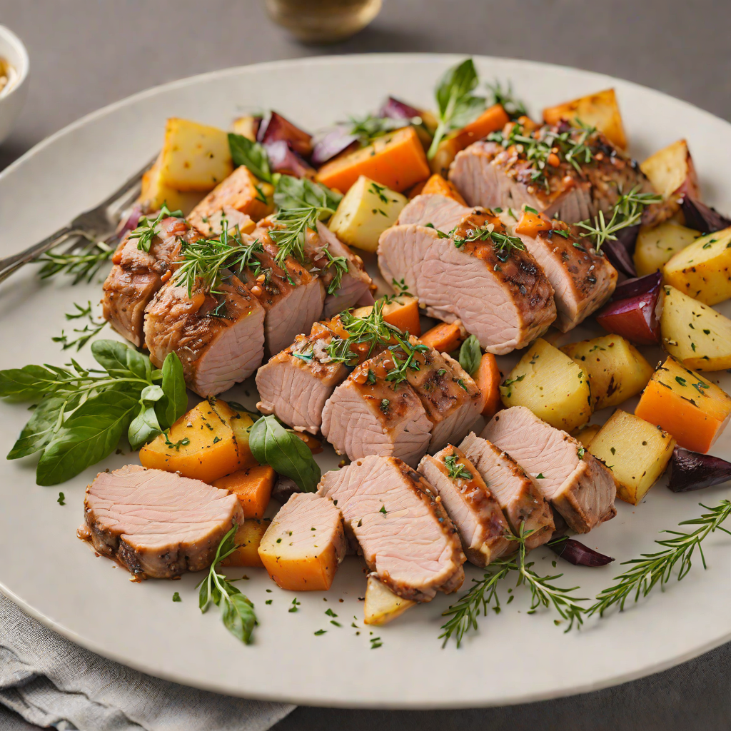Italian Sheet Pan Herb-Roasted Pork Tenderloin with Root Vegetables