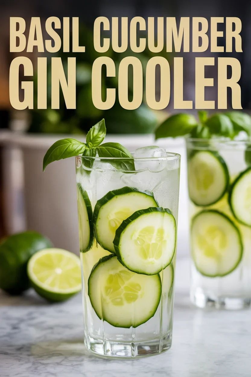 Shaken Basil-Cucumber Gin Cooler