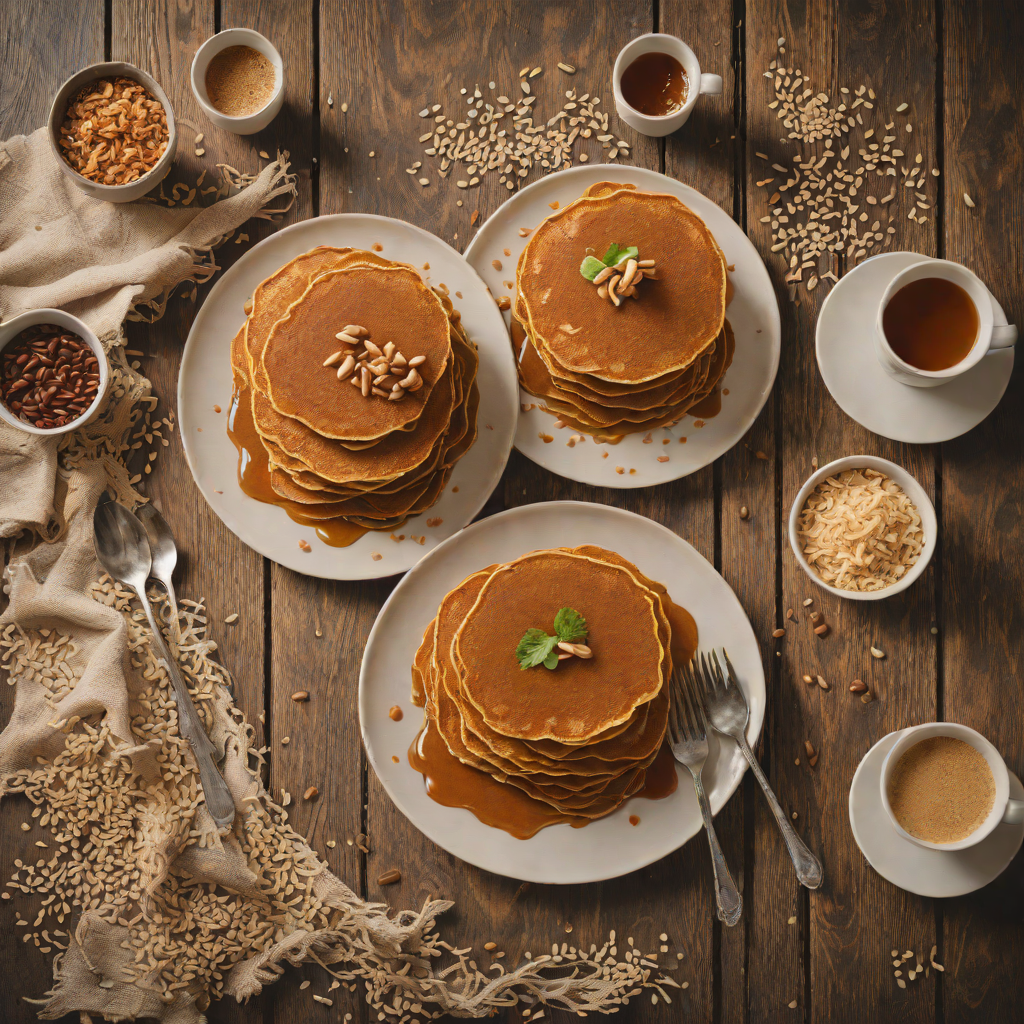 Honey-Sesame Injera Pancakes with Spiced Coffee Glaze