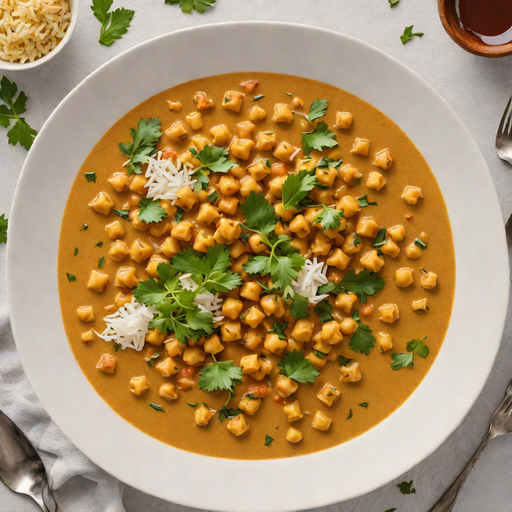 Herb-Infused Indian Chickpea Curry with Coconut Milk