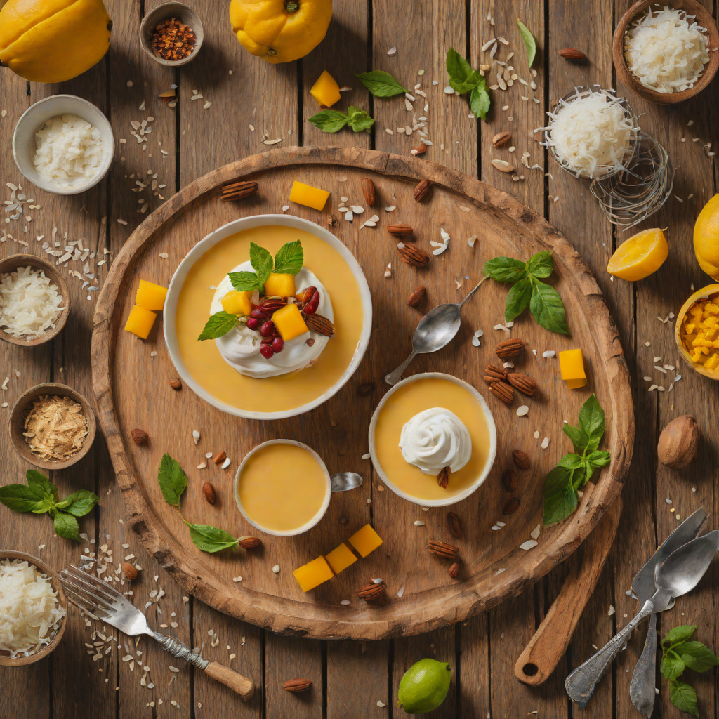 Spiced Mango Mousse with Coconut Cream