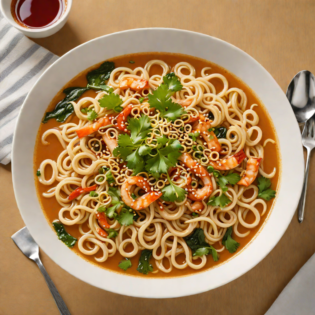 Spicy Miso and Garlic Udon Noodle Soup