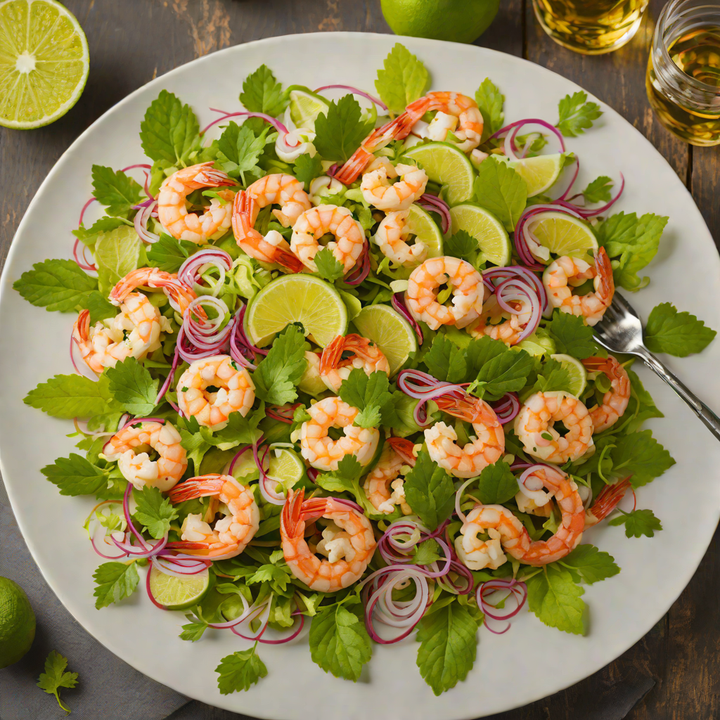 Pickled Ginger and Lime Sour Shrimp Salad
