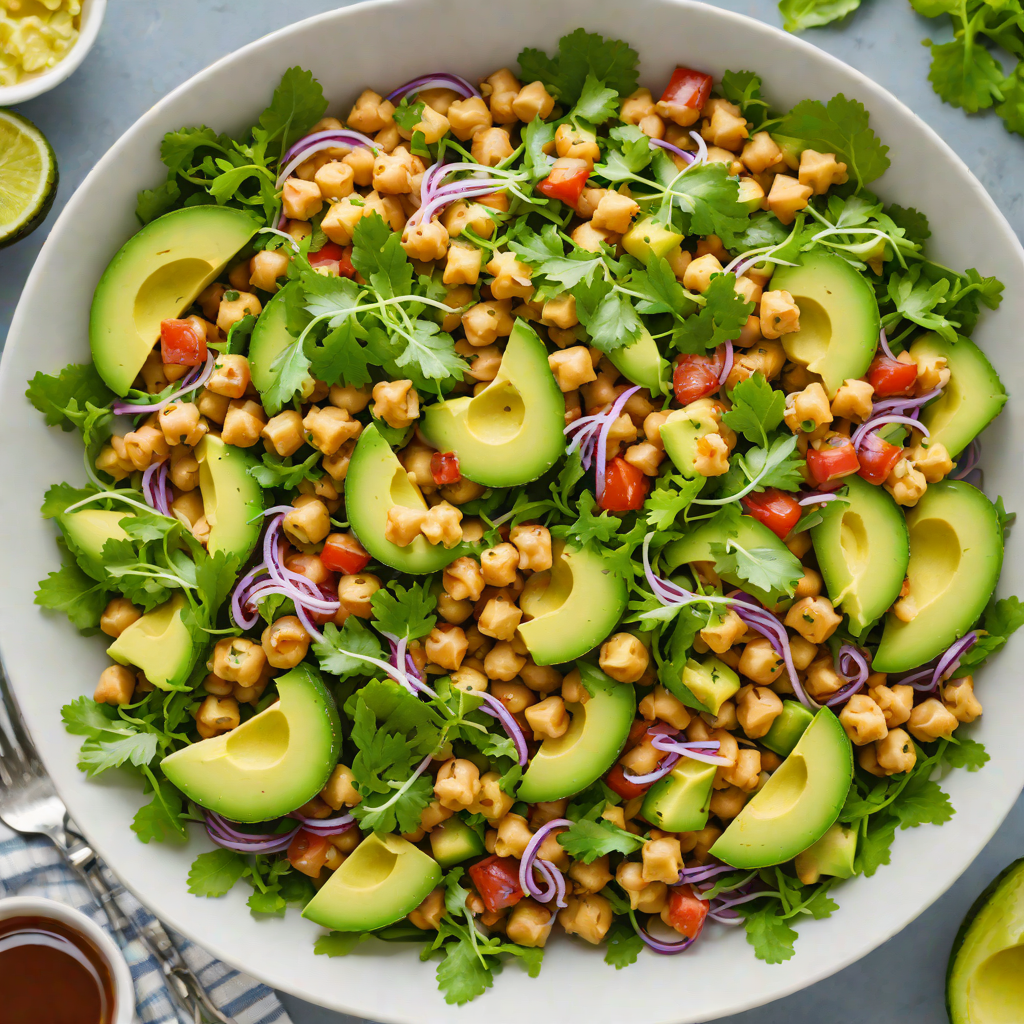 Simple Chickpea and Avocado Salad with Lime Dressing