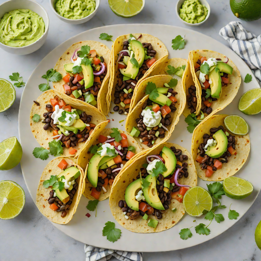Citrus-Infused Black Bean Tacos with Avocado Crema