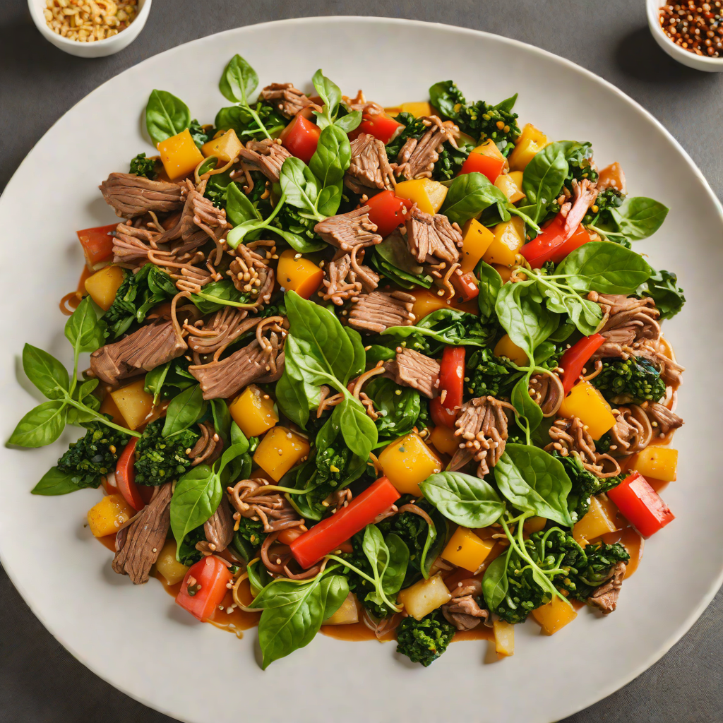 Kangaroo Stir-Fry with Bush Tomato and Spinach