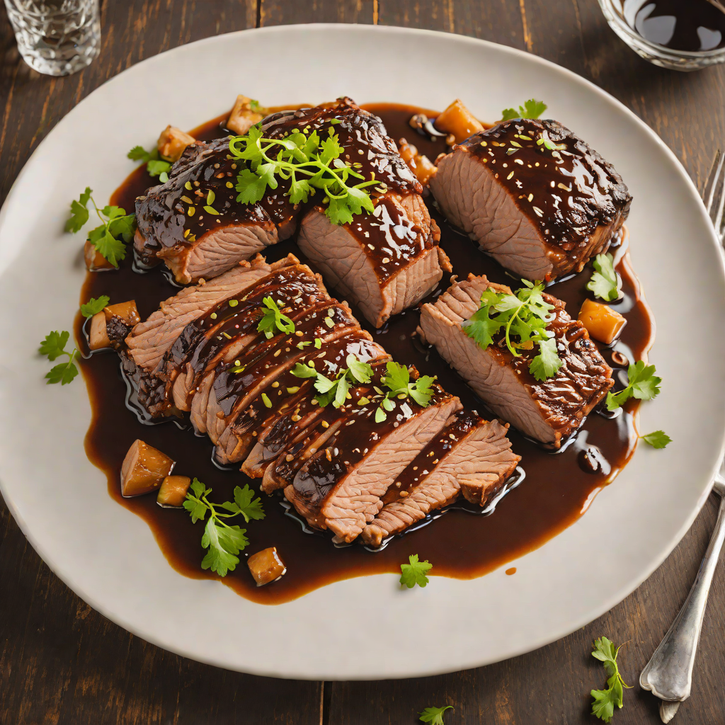 Black Rum Braised Pork Shoulder with Molasses Glaze