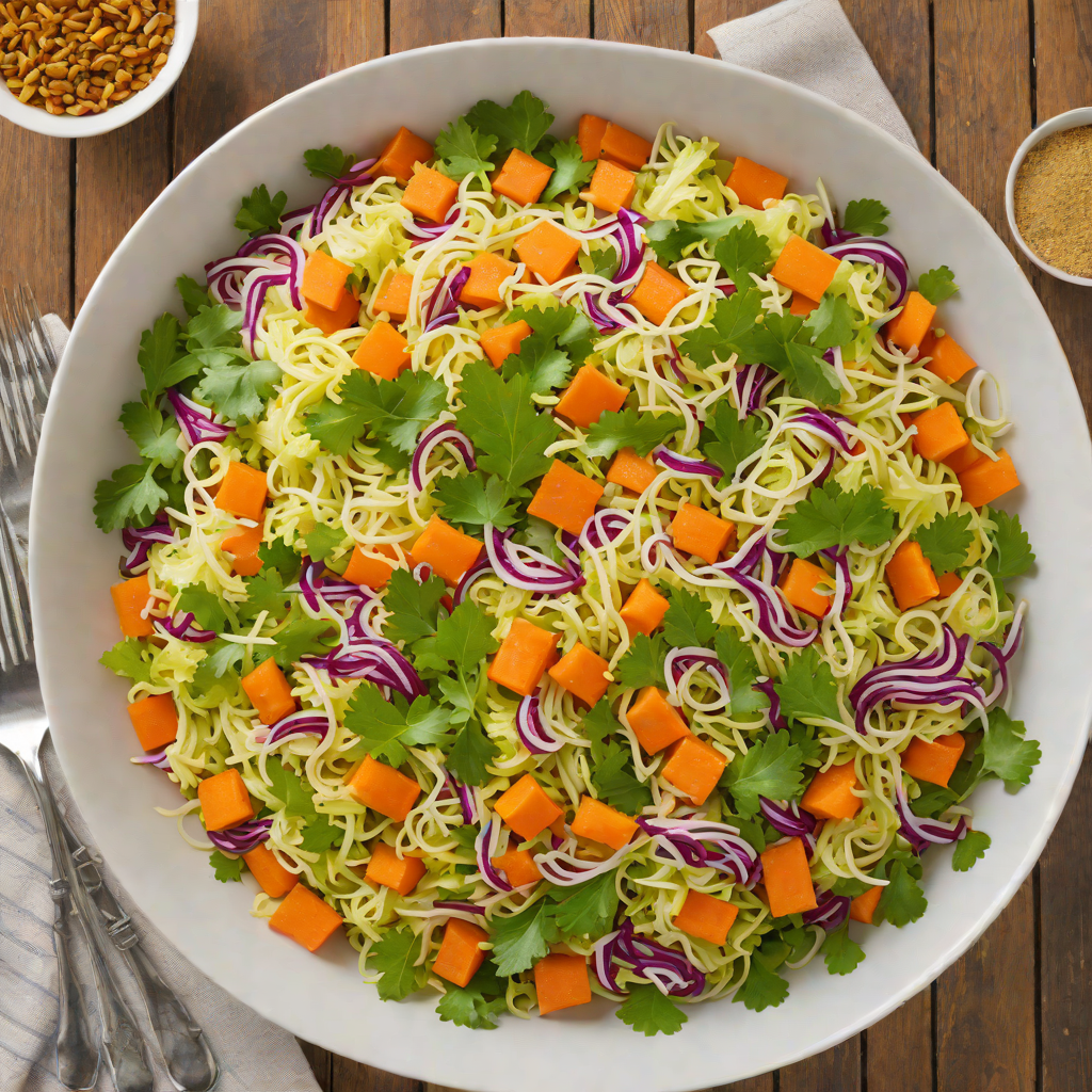 Fresh Senegalese Mafé Salad with Cabbage and Carrots