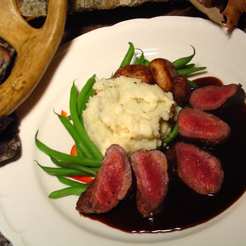 Pan-Seared Kangaroo Medallions with Pepperberry Sauce