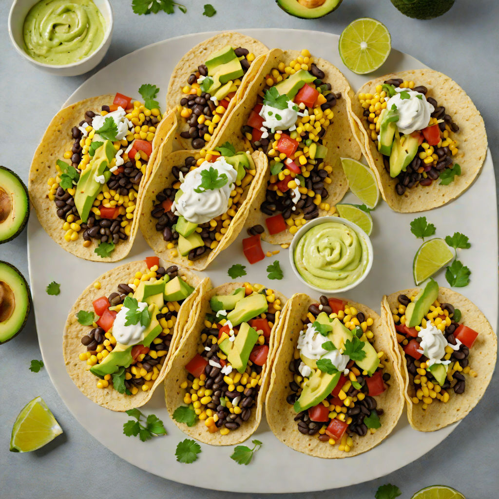 Digital Playground Black Bean and Corn Tacos with Avocado Crema