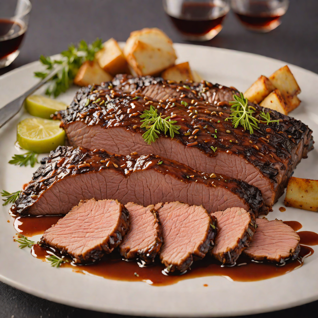 Slow-Smoked Beef Brisket with Maple Bourbon Glaze