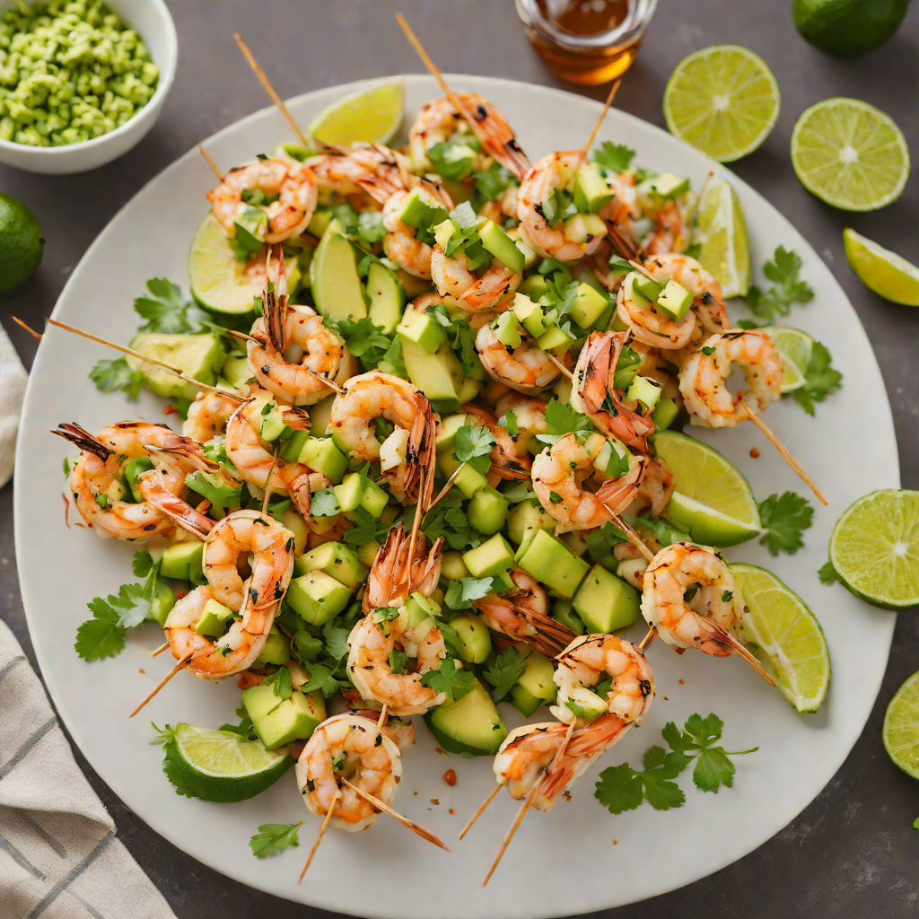 Honey-Lime Grilled Shrimp Skewers with Avocado Salsa