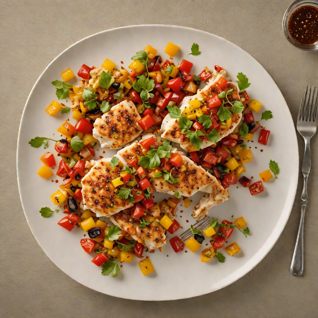 Pan-Seared Chicken with Spiced Tomato and Pepper Relish