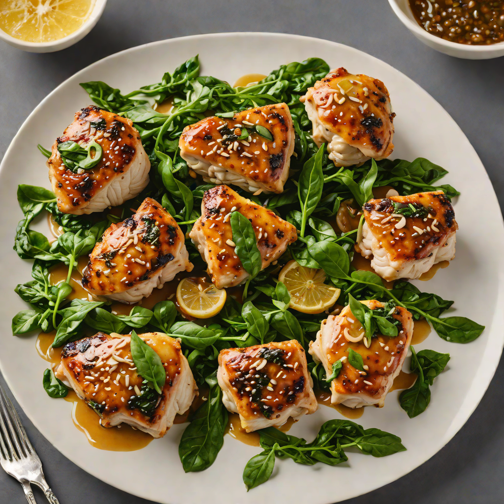 Honey-Lemon Glazed Chicken Thighs with Garlic Sautéed Spinach