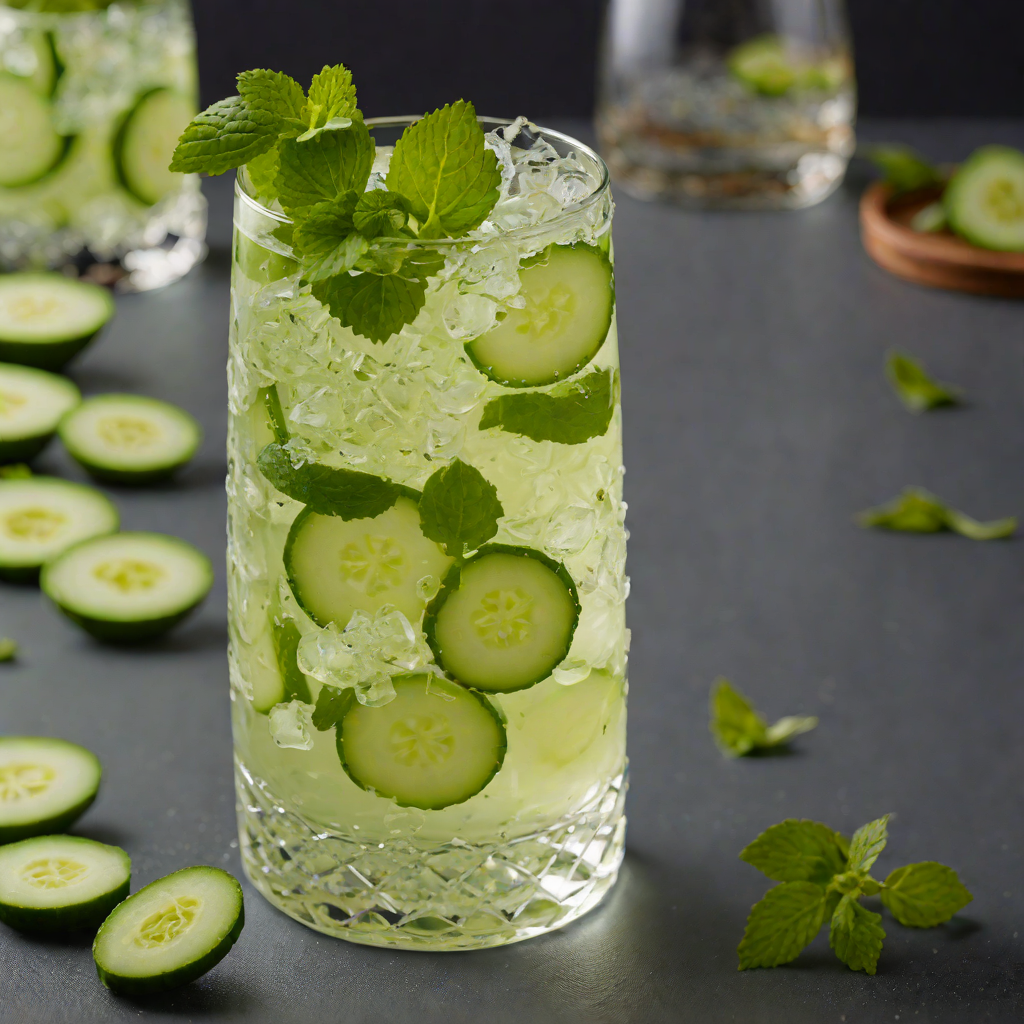 Muddled Cucumber-Mint Gin Fizz