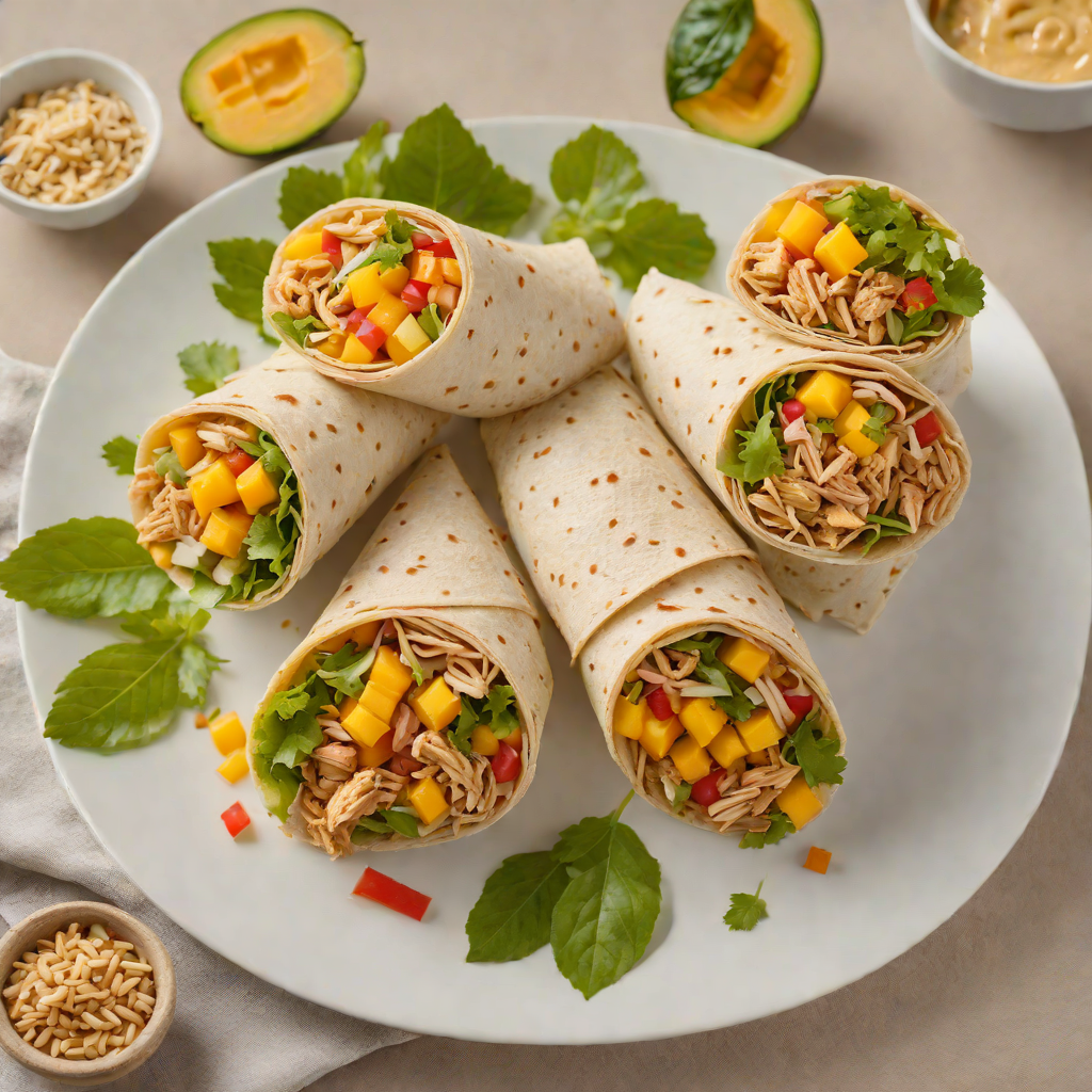 Blender-Pulled Tropical Mango Chicken Wrap
