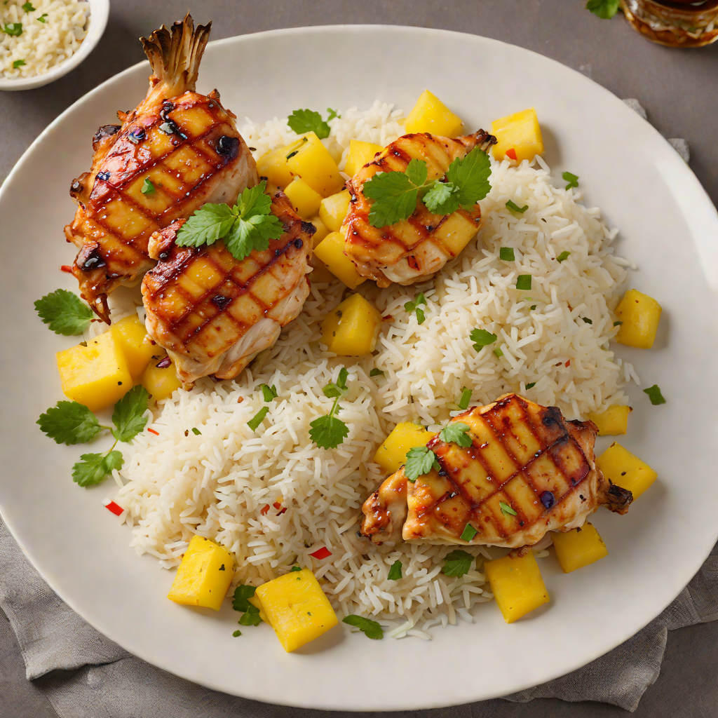 Caribbean Rum-Spiced Pineapple Chicken with Coconut Rice
