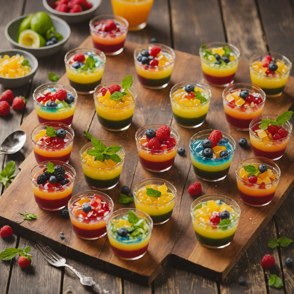Rainbow Layered Jelly Cups