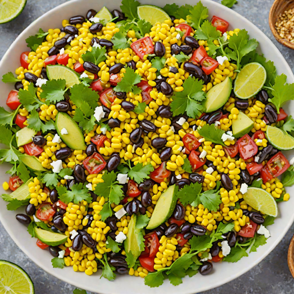 Taco-Spiced Black Bean and Corn Salad with Cilantro-Lime Dressing