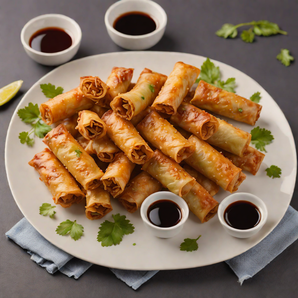Stir-Fried Egg Rolls with Garlic Soy Glaze