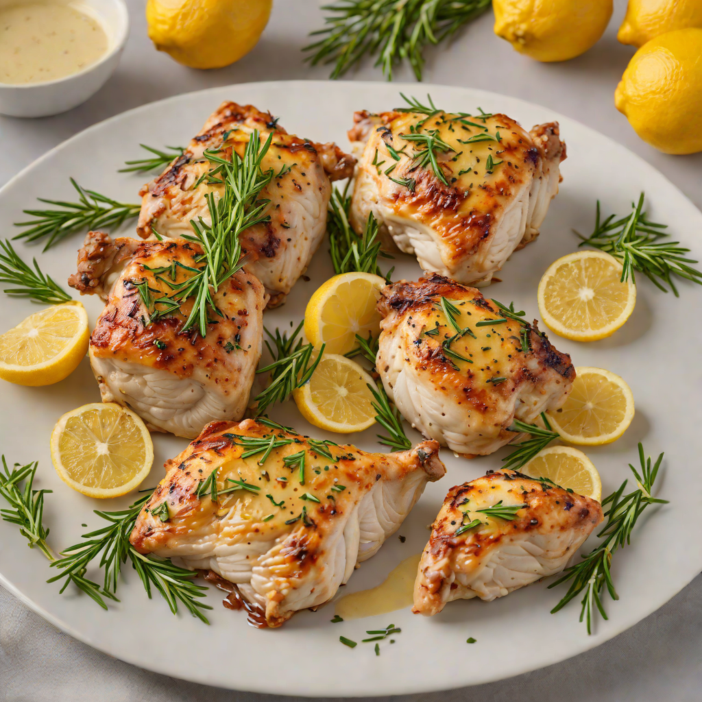 Oven-Roasted Lemon Garlic Chicken Thighs with Rosemary